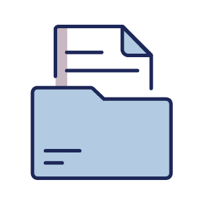 illustration of a page sticking out of a file folder