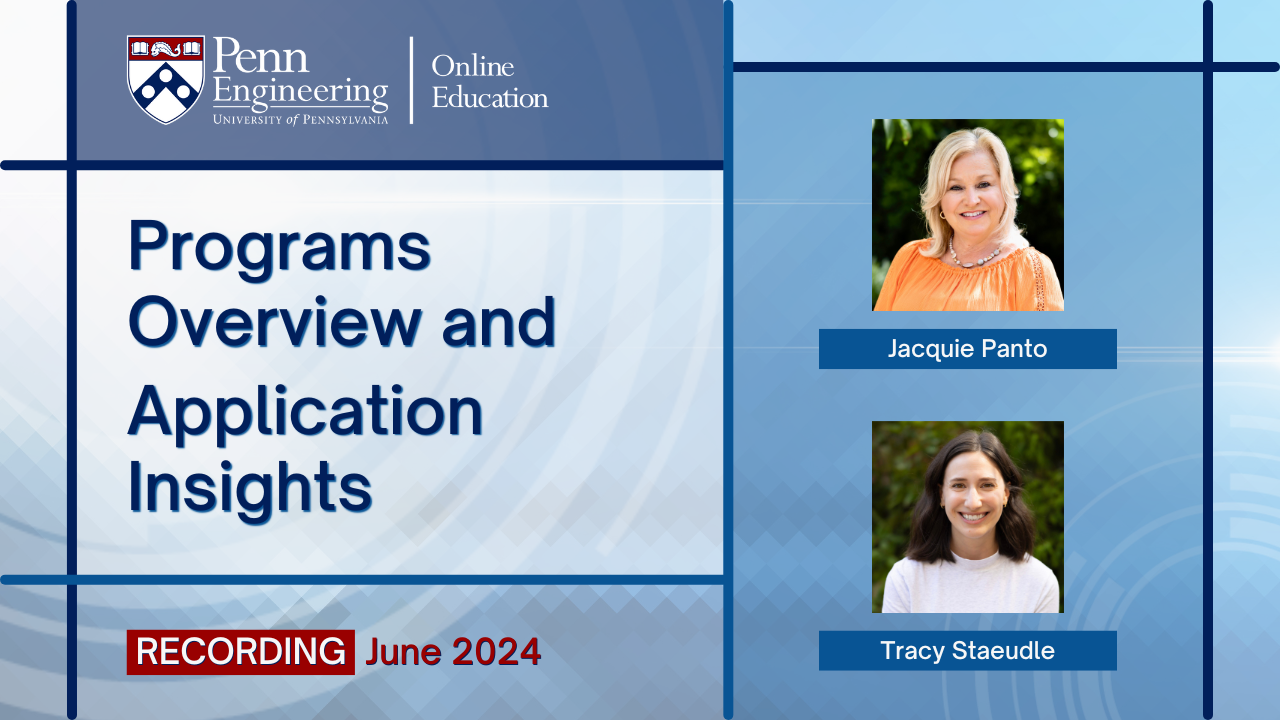 Admissions Webinar:  Programs Overview and Application Insights